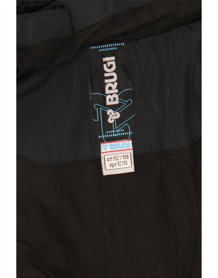 Пуховик BRUGI для девочек с капюшоном 12-13 лет, черный