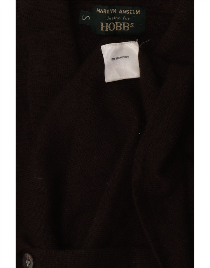 Женский кардиган HOBBS UK 8, маленький коричневый из шерсти мериноса
