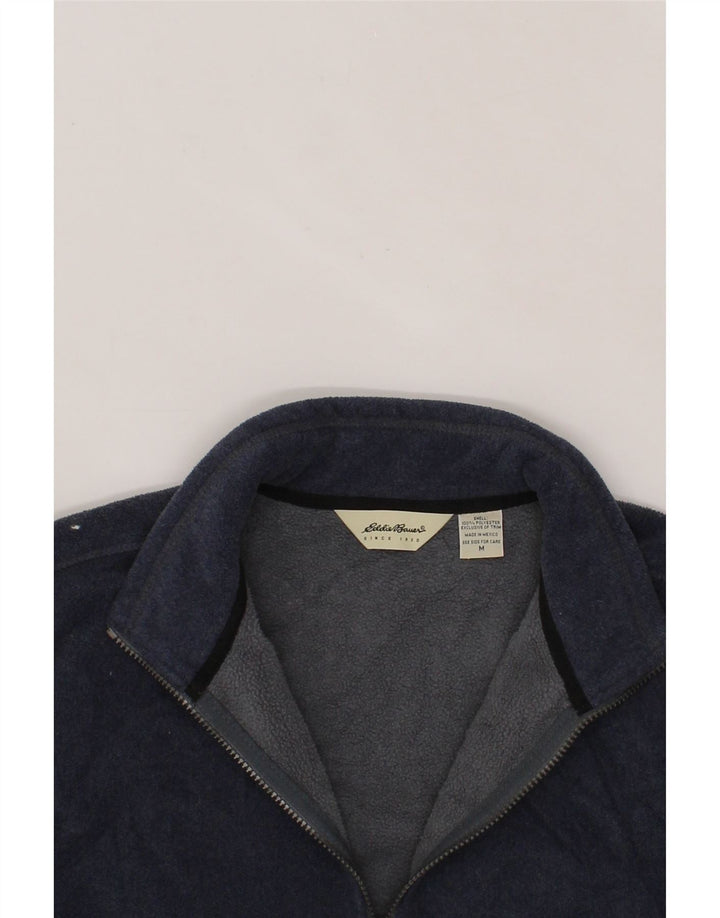 EDDIE BAUER Mens Fleece Jacket UK 38 Medium Navy Blue Polyester Vintage Eddie Bauer and Second-Hand Eddie Bauer from Messina Hembry 