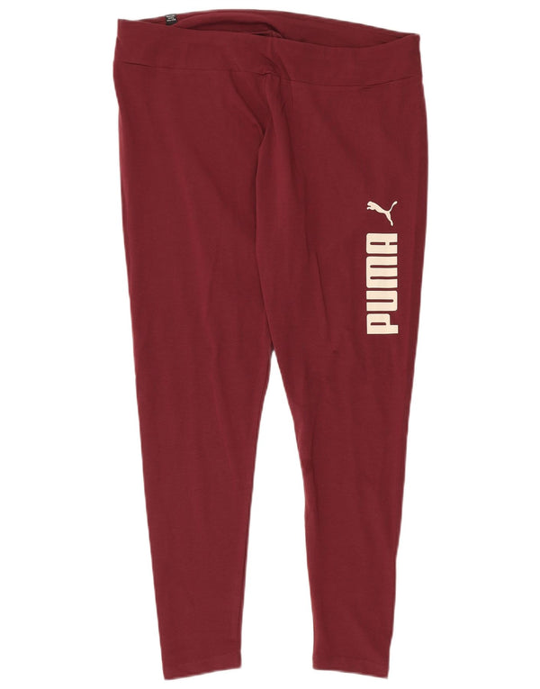 Женские леггинсы с рисунком PUMA UK 18 XL, бордовый хлопок