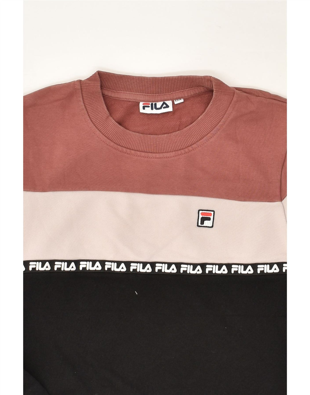 FILA Boys Sweatshirt Jumper 11-12 Years Multicoloured Colourblock Cotton | Vintage Fila | Thrift | Second-Hand Fila | Used Clothing | Messina Hembry 