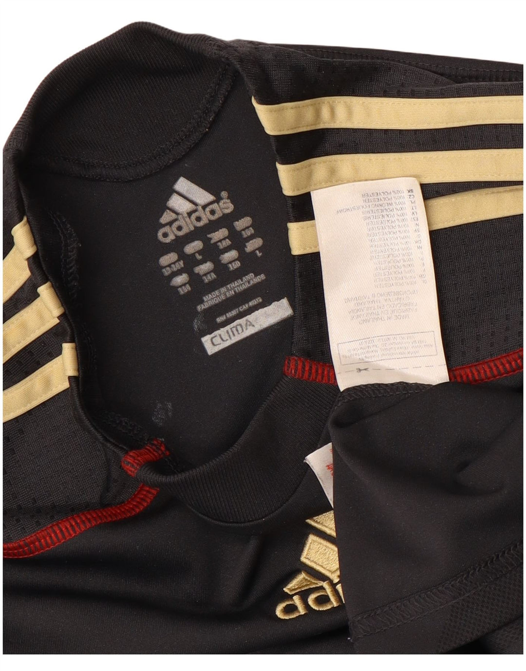 Футболка ADIDAS с рисунком «Ливерпуль» для мальчиков, топ 13–14 лет, черный полиэстер