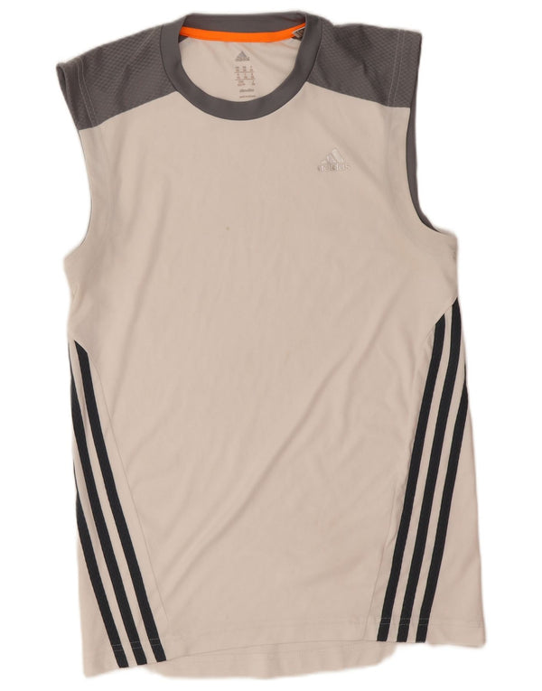 Adidas Mens Vest Top XS Белый полиэстер с цветными блоками Спортивный