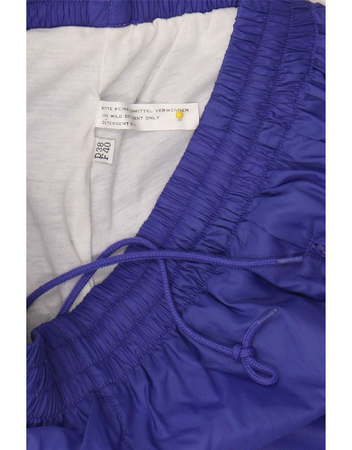 VINTAGE Womens Tracksuit Trousers Joggers EU 40 Medium  Blue Colourblock Vintage Vintage and Second-Hand Vintage from Messina Hembry 