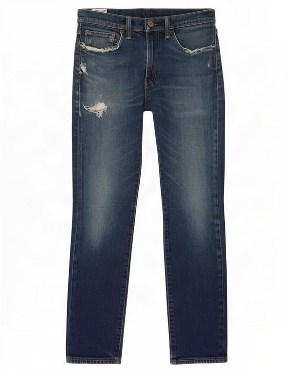 Мужские потертые узкие джинсы Levi's W32 L27, синие, хлопок