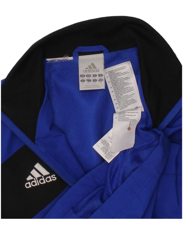 Спортивный костюм ADIDAS для мальчиков, верхняя куртка 7–8 лет, синий полиэстер с цветными блоками