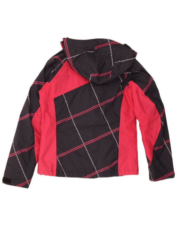 Женская ветровка Columbia с капюшоном UK 6 XS, черный нейлон с цветными блоками