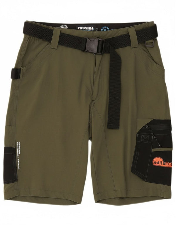 Винтажные мужские шорты-карго с рисунком, большие W34, цвет хаки, цветной блок