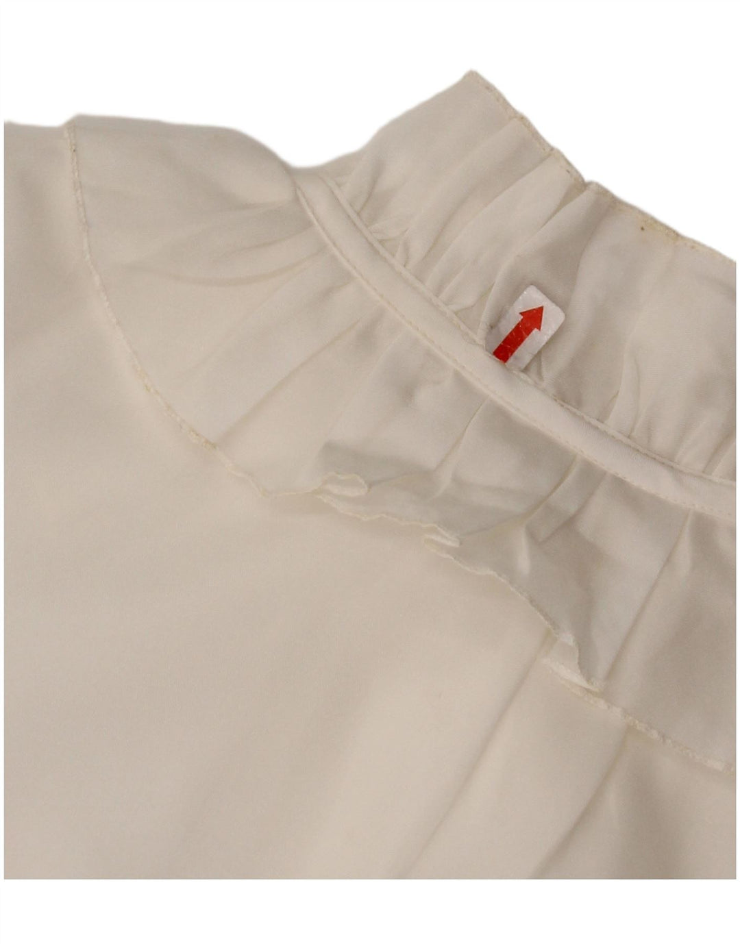 ВИНТАЖНАЯ Женская блузка-рубашка с рюшами спереди, Великобритания 16, большая белая