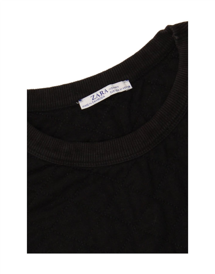 ZARA Womens Oversized Sweatshirt Jumper UK 14 Medium Black Vintage Zara and Second-Hand Zara from Messina Hembry 