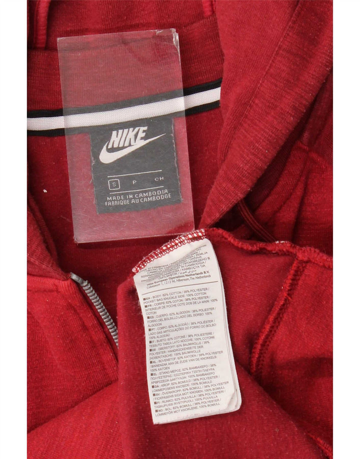 Мужской свитер с капюшоном на молнии Nike, маленький красный хлопковый крапчатый свитер