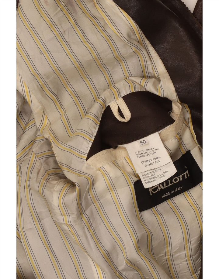 Мужская кожаная куртка-бомбер GALLOTTI IT 50, большая коричневая кожа