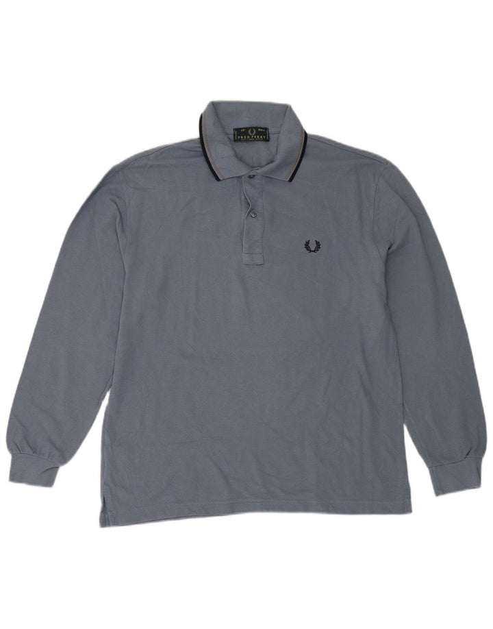 Мужская рубашка поло Fred Perry, хлопок среднего синего цвета
