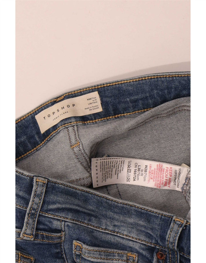 Женские расклешенные джинсы Topshop Jamie W28 L30, синий хлопок