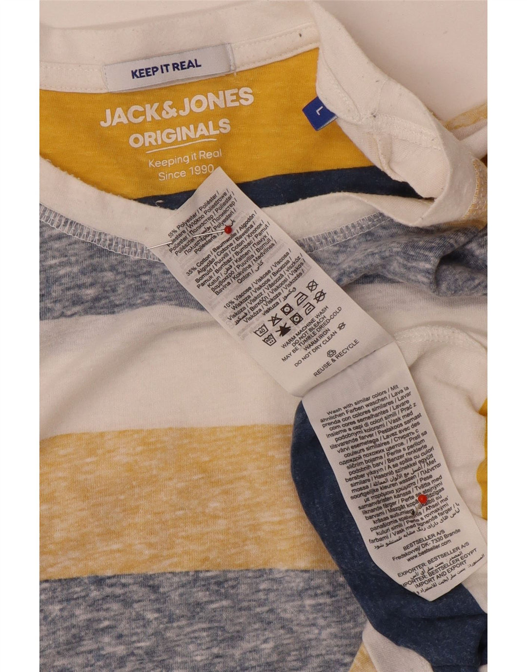 Мужская футболка Jack & Jones из полиэстера в большую разноцветную полоску