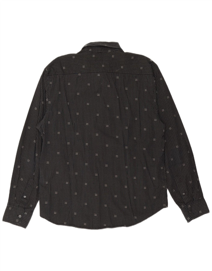 Мужская рубашка TOM TAILOR XL, черная хлопковая полоска