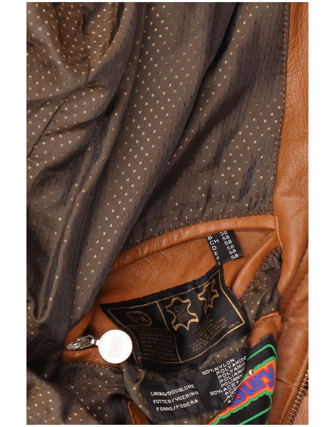 WESTBURY Мужская кожаная куртка EU 58 2XL Коричневая кожа