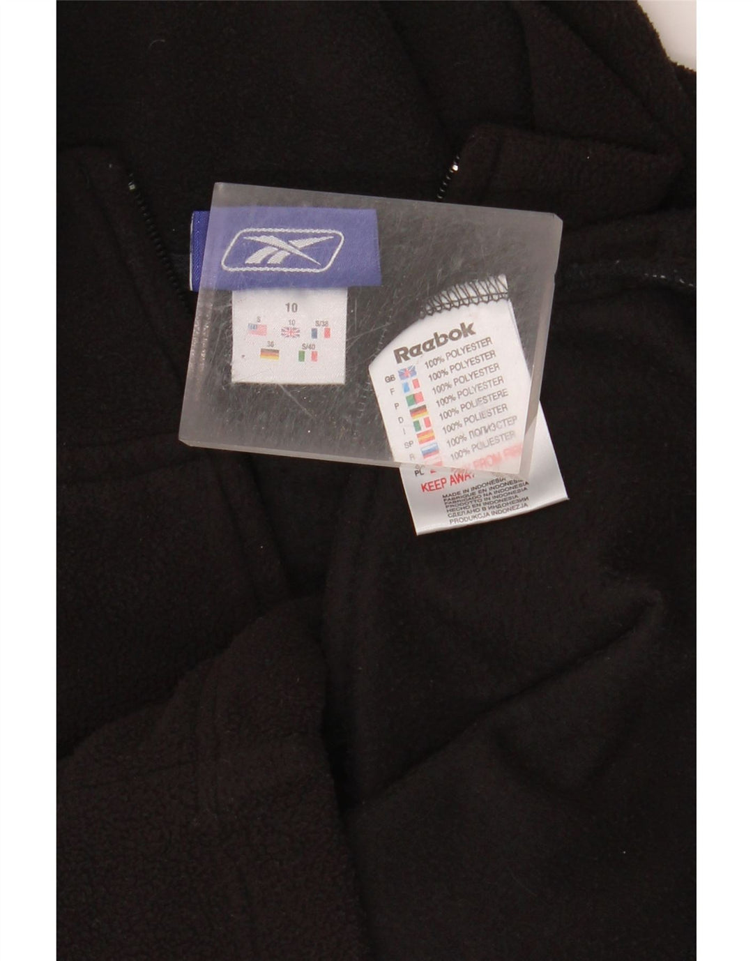 Женская флисовая куртка REEBOK UK 10, маленькая, черный, полиэстер