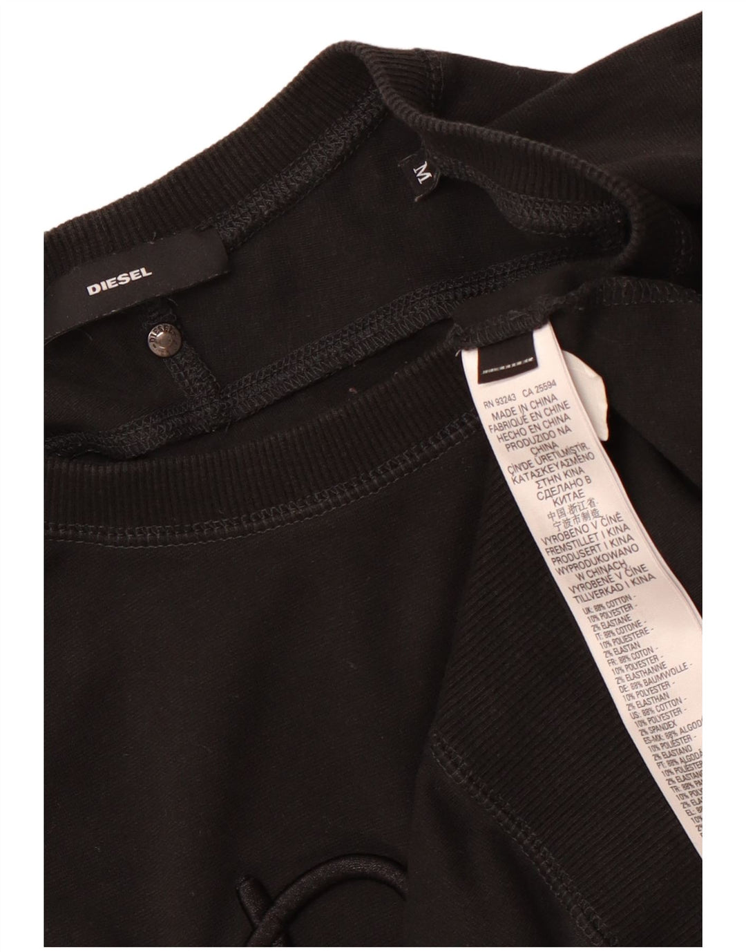 Женский свитер свободного кроя DIESEL с рисунком, Великобритания 14, средний черный