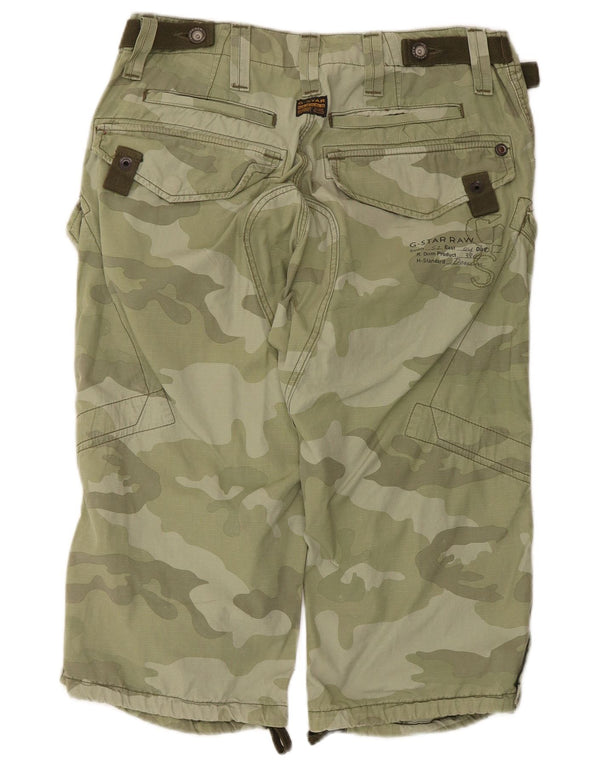 Мужские шорты-бермуды G-Star Cargo Medium W32, зеленый камуфляжный хлопок