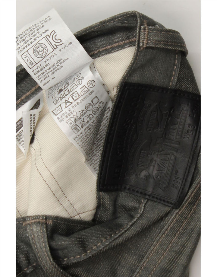 Мужские джинсы Levi's 511 Slim W33 L34 Серые хлопковые