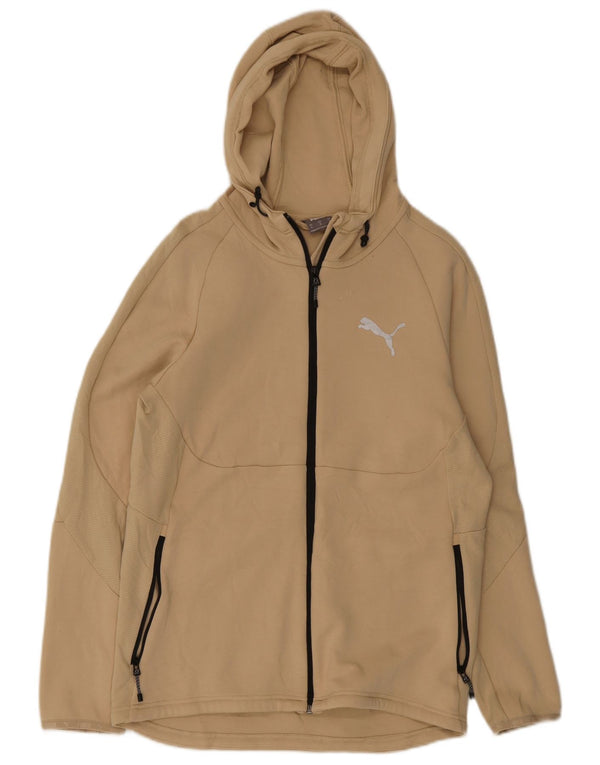 Мужской свитер с капюшоном на молнии Puma среднего бежевого цвета, хлопок