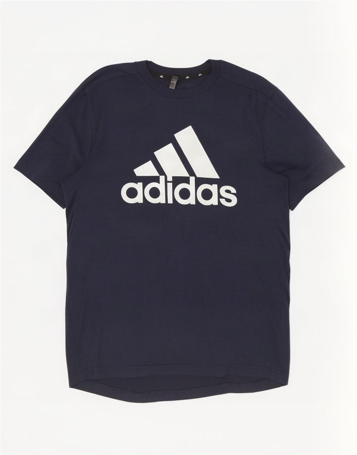 Adidas Мужская футболка с рисунком Aeroready Top Small Темно-синий полиэстер