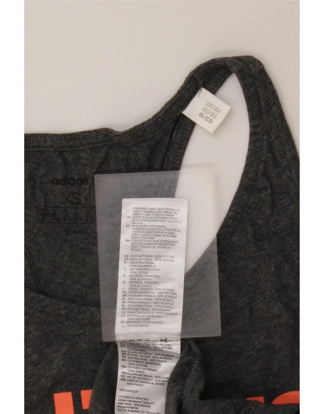 Женский жилет с рисунком ADIDAS UK 4/6 XS, серый хлопок