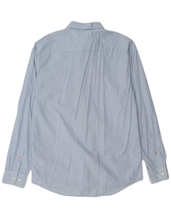 TOMMY HILFIGER Мужская рубашка стандартного кроя, хлопковая ткань среднего синего цвета