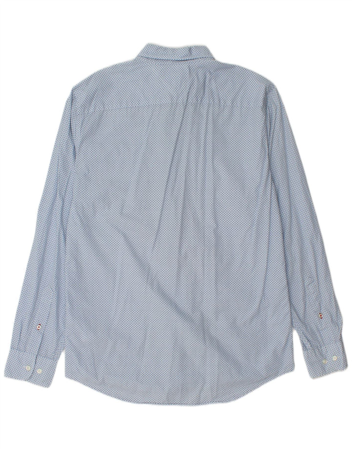 TOMMY HILFIGER Мужская рубашка стандартного кроя, хлопковая ткань среднего синего цвета