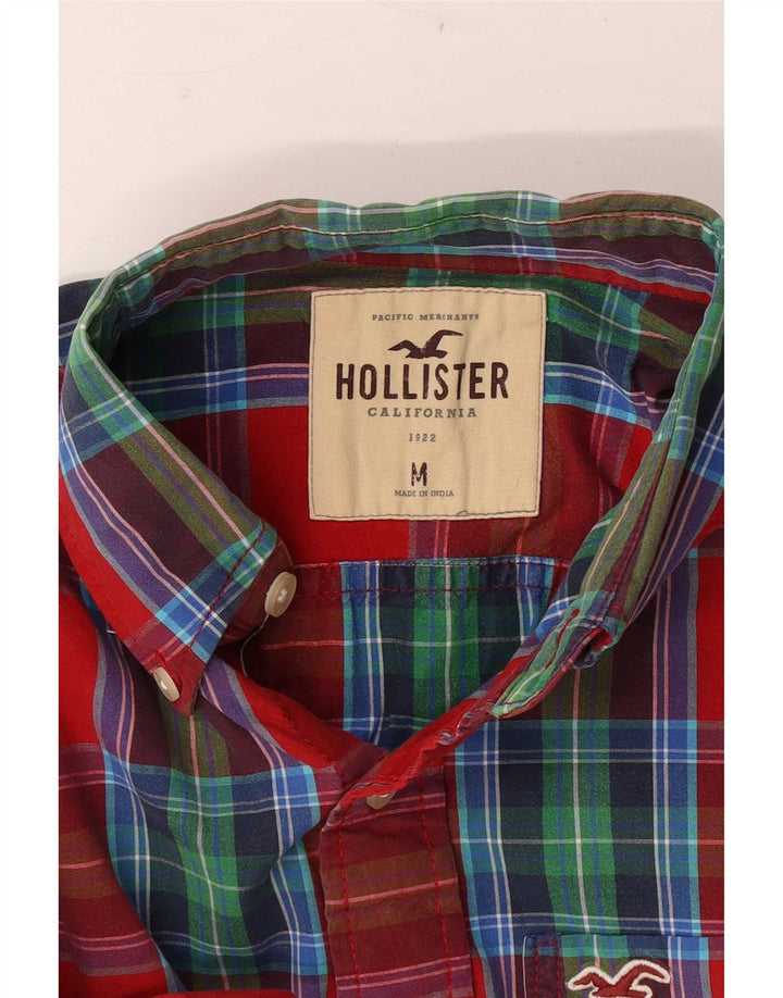 Мужская рубашка Hollister в красную клетку среднего размера