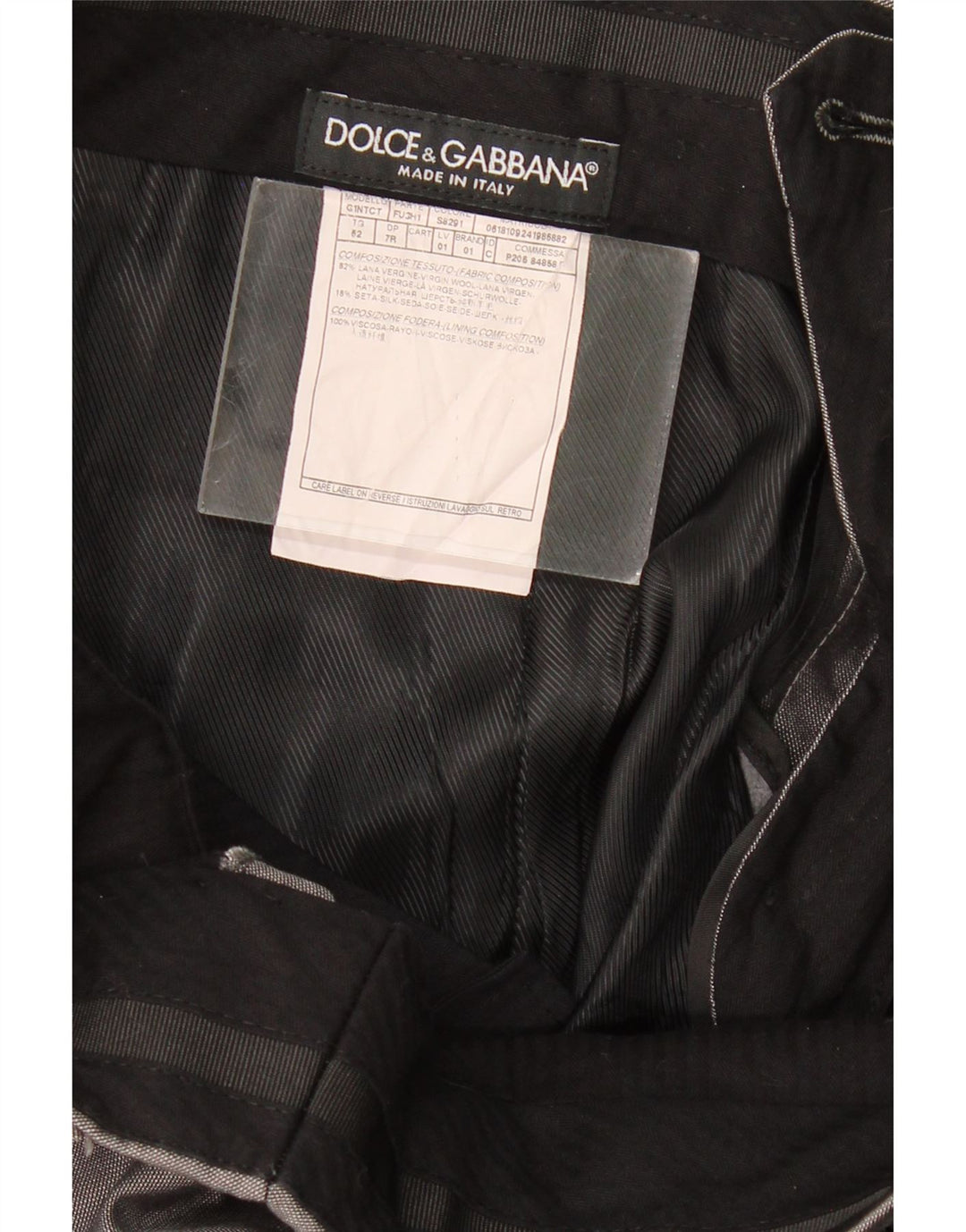 DOLCE & GABBANA Mens Straight Suit Trousers IT 52 XL W36 L32 Grey Wool Vintage Dolce & Gabbana and Second-Hand Dolce & Gabbana from Messina Hembry 