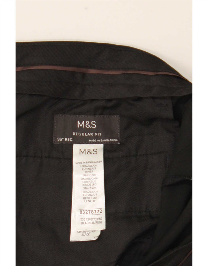 Мужские прямые классические брюки Marks & Spencer W36 L31 черные