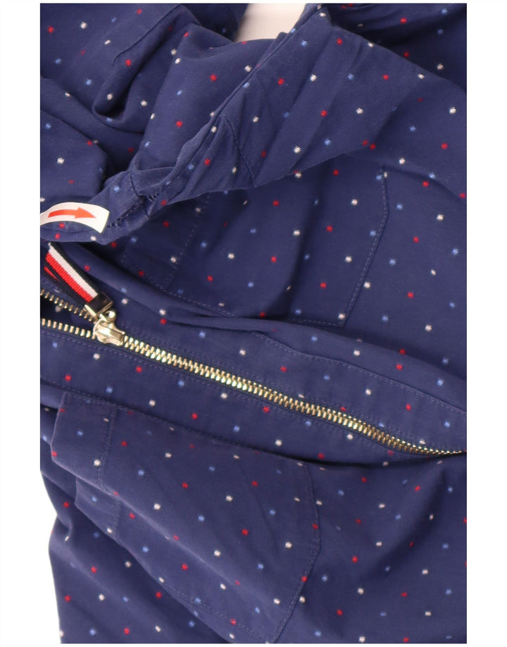 Женская пуловерная рубашка Tommy Hilfiger UK 14, средний темно-синий пятнистый хлопок