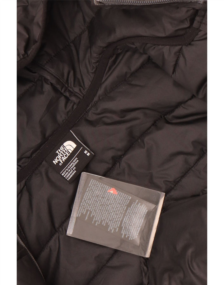 Стеганая куртка с капюшоном The North Face для мальчиков 9–10 лет, средний черный полиэстер