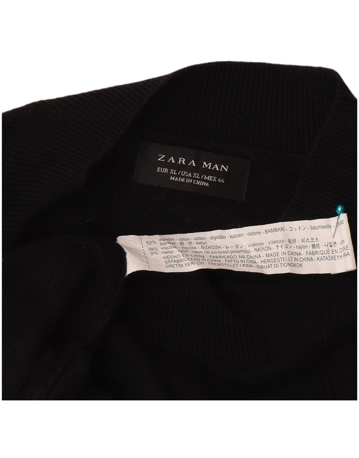 Мужская футболка Zara Top XL, черный хлопок