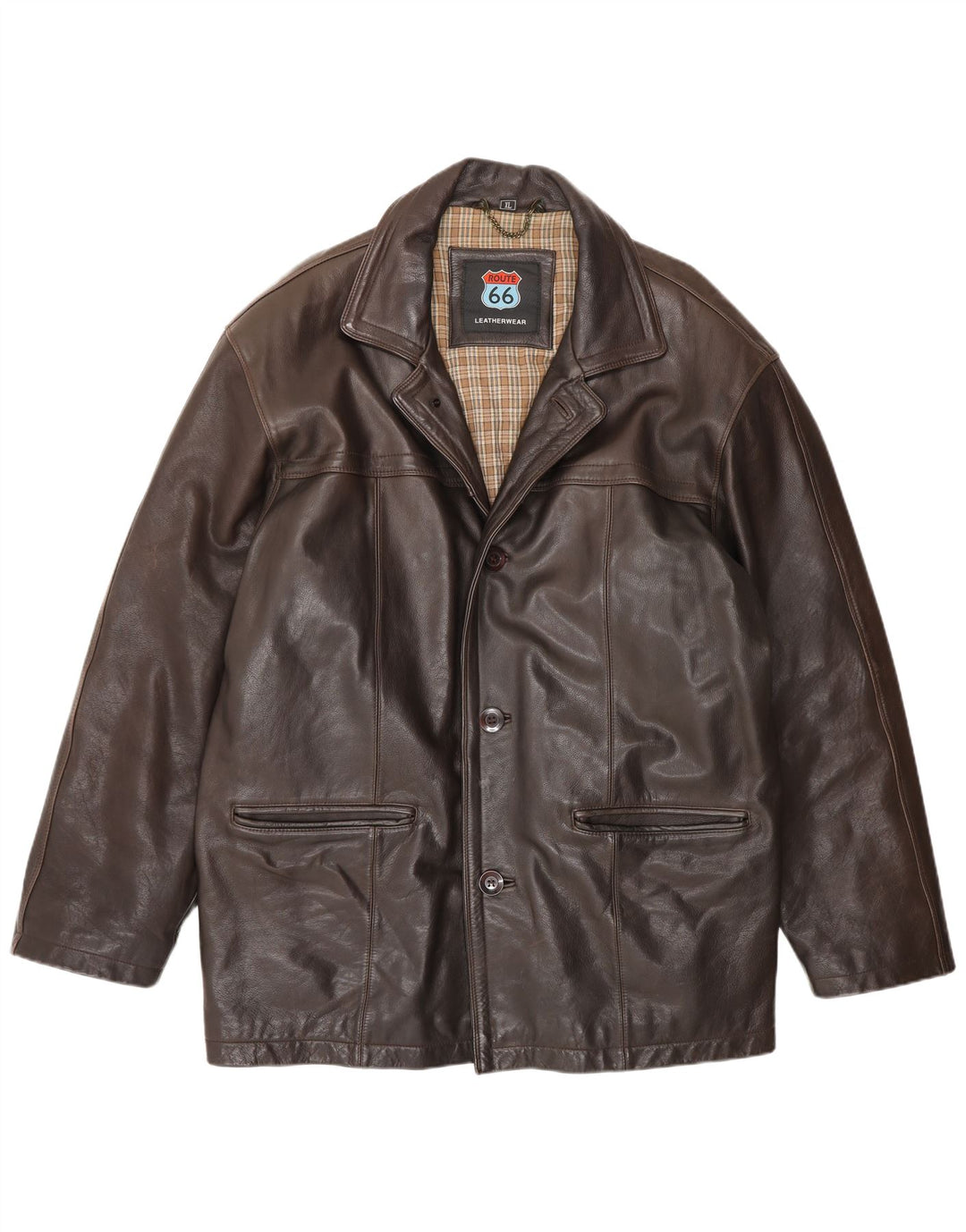 Мужская кожаная куртка Route 66 UK 42 XL коричневая