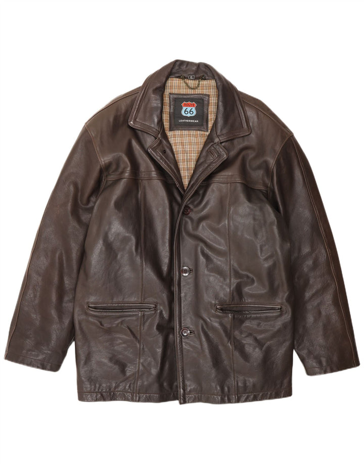 Мужская кожаная куртка Route 66 UK 42 XL коричневая