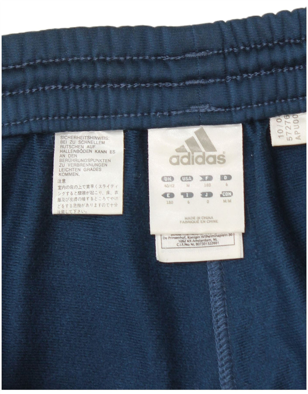 Мужские спортивные брюки Adidas UK 40/42, средний синий полиэстер