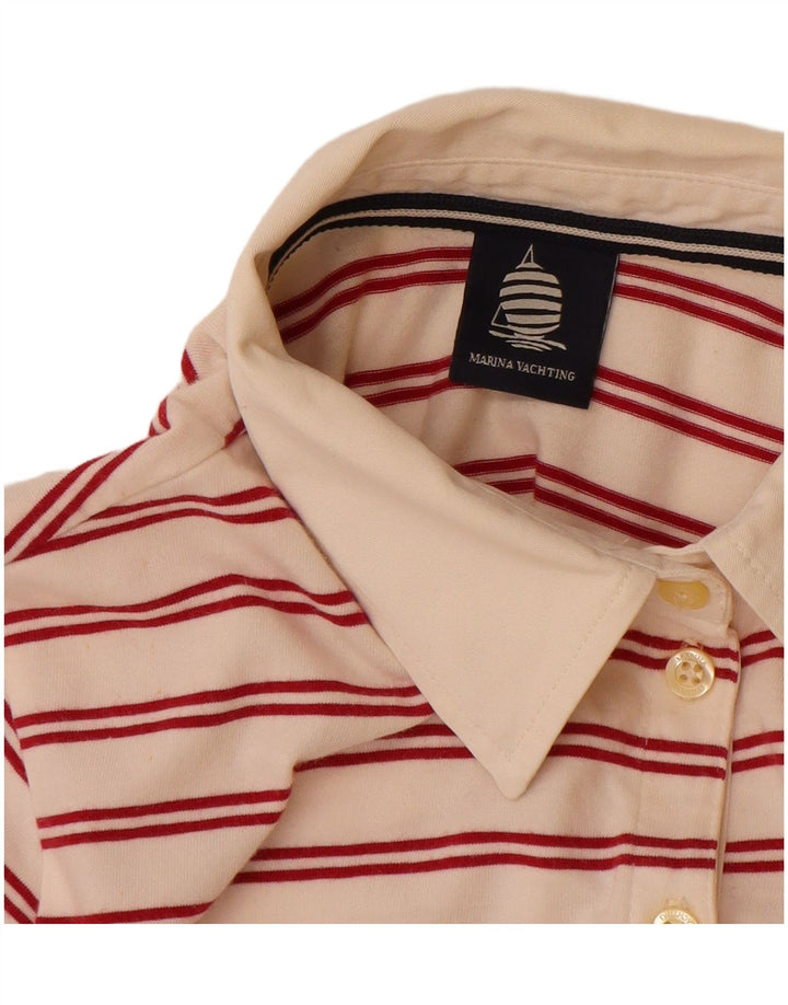 Женская рубашка-поло для регби MARINA YACHTING UK 12, средний цвет в белую полоску