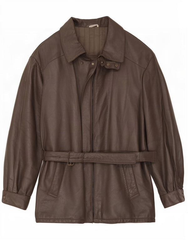 Винтажная мужская кожаная куртка IT 48 Medium Grey