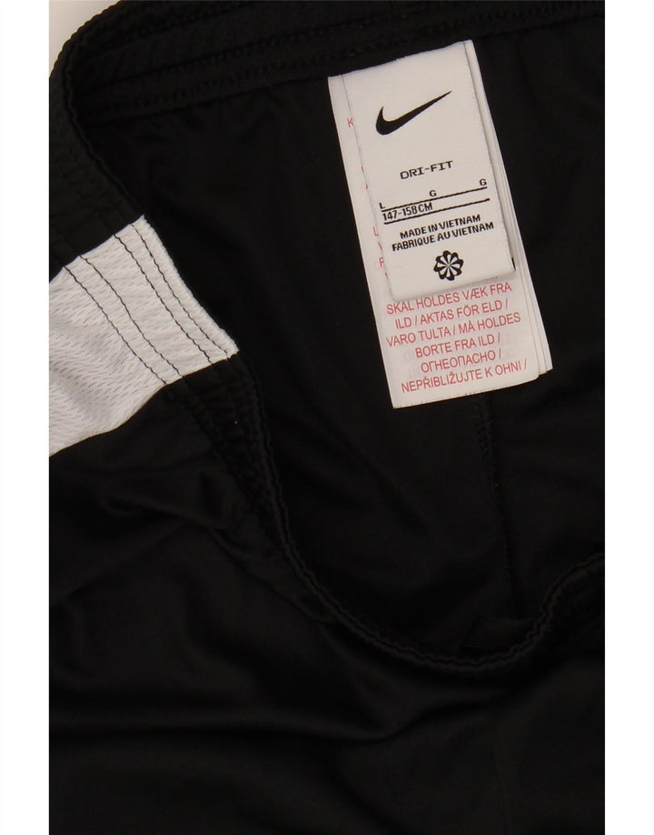 NIKE Boys Dri Fit Sport Shorts 12-13 Years Large Black Polyester