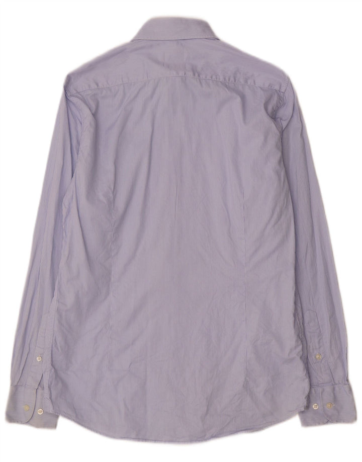 Мужская рубашка Massimo Dutti, размер 39 15 1/2, синяя в тонкую полоску, средняя