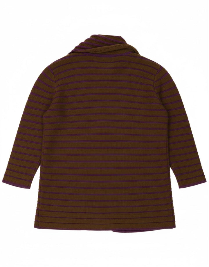 ANIMALE Womens Open Cardigan Sweater UK 12 Medium Brown Striped Acrylic