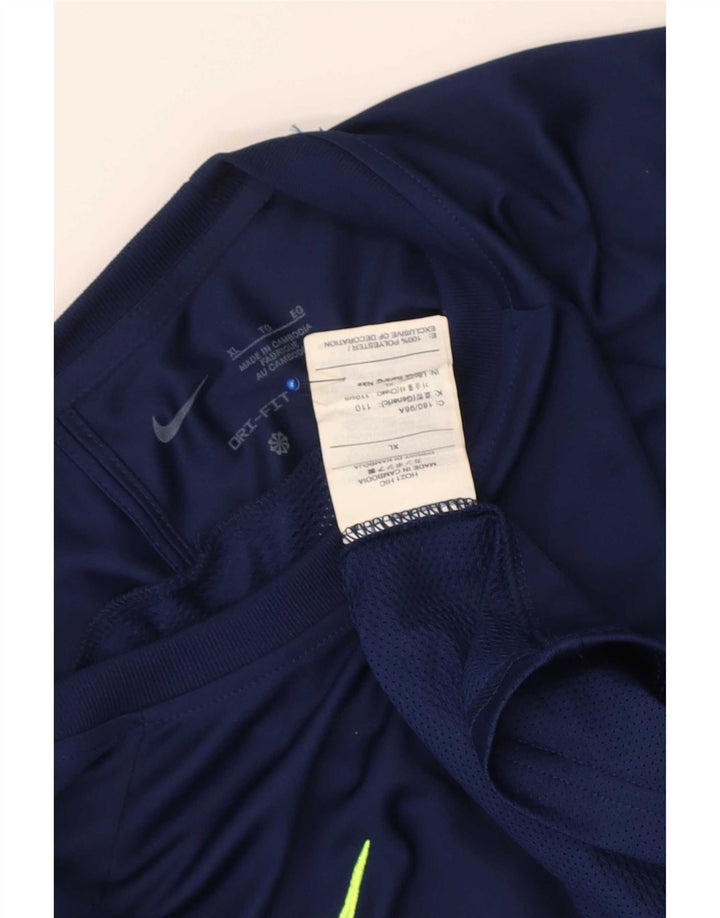 Мужская футболка Nike Dri Fit Top XL Темно-синяя, полиэстер с цветными блоками