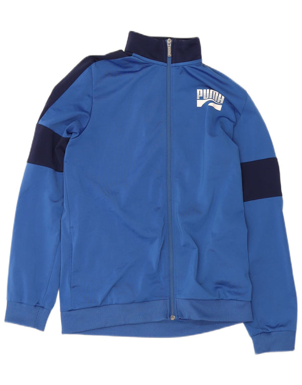Спортивный костюм Puma для мальчиков с графическим рисунком, верхняя куртка 15–16 лет, синяя с цветными блоками