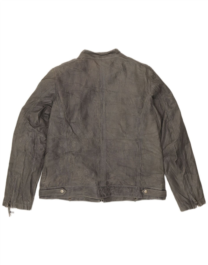VIVIEN CARON Womens Suede Jacket UK 18 XL Grey Leather