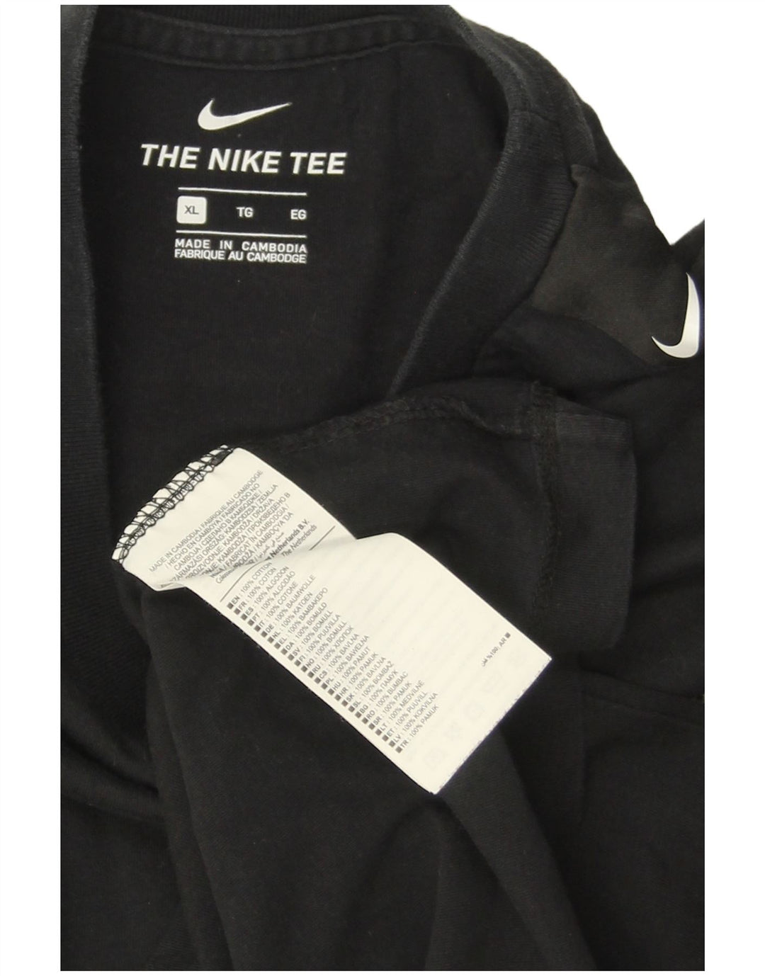 Мужская футболка с рисунком NIKE XL, черный хлопок