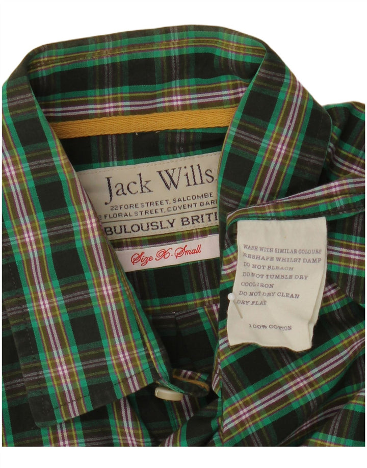Мужская рубашка Jack Wills XS в зеленую клетку, хлопок