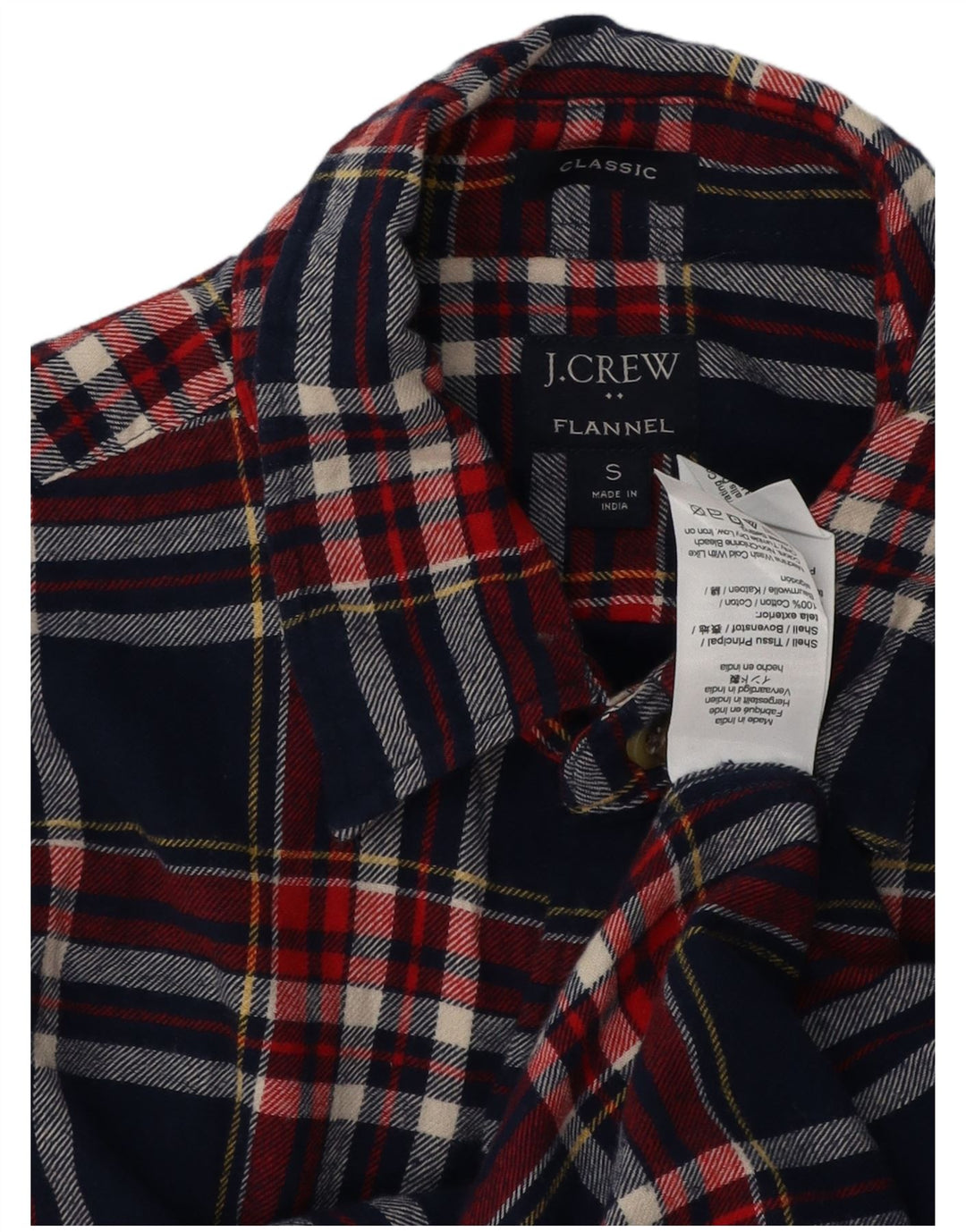Мужская фланелевая рубашка классического кроя J. Crew, маленькая, темно-синяя, хлопковая в клетку